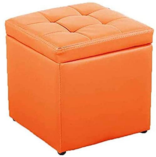 Fußhocker Fußhocker Fußhocker Ottomane mit Aufbewahrungswürfel, Fußhocker mit Stauraum aus Leder, tragbarer Fußhocker, gepolsterter gepolsterter Sitz – Fußhocker für Wohnzimmer, Heimdekoration, Stuh