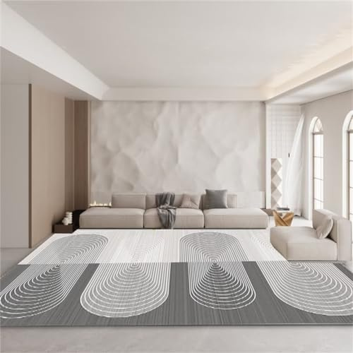 Grigio Alfombra Cocina Alfombra Lavable Y Fácil De Cuidar para Sala De Estar, Hogar, Oficina, Diseño De Rayas Modernas Salón Alfombra 130X190Cm Alfombras Alargadas