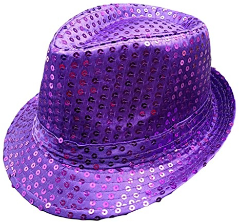 Geagodelia Damen Glitzer Hut Pailletten Mütze Kopfbedeckung für Party Disco Halloween Karneval Kostüm Fasching Accessoires Faschingshut Kostümzubehör Einheitsgröße
