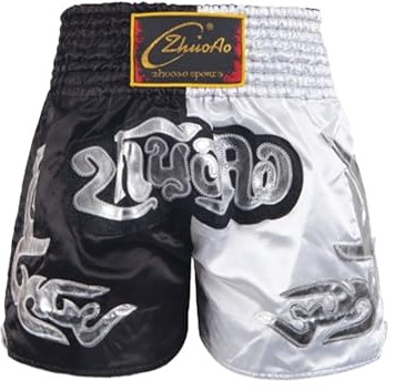 Nyeemya Kids Boys Muay Thai Boxer Shorts Martial Arts Grappling Training Bottoms Kickboxing Fighting Shorts