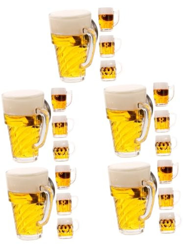 MAGICLULU 20 Piezas Taza Colgante De Vaso De Cerveza Accesorios para Bricolaje Accesorios De Simulación Taza De Cerveza Decoración De Vasos De Cerveza Pequeños Vasos De Cerveza Modelo De