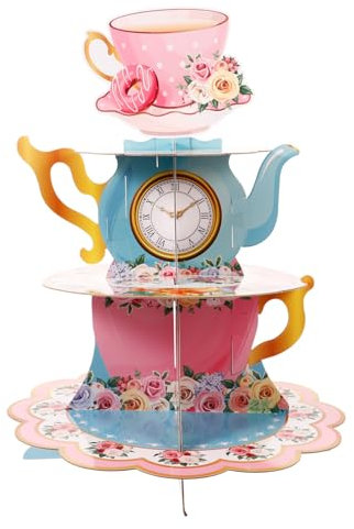 Amosfun Alzata Per Torta Alzata Per Dessert Per Torta Vintage Espositore Per Biscotti Per Cupcake In Cartone Contenitori Per Snack Per Cupcake Principessa Tè
