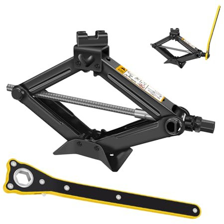 2 Ton Portable Scissor Jack Car Van Vehicles Stand Tire Wheel Lug Wrench Tool