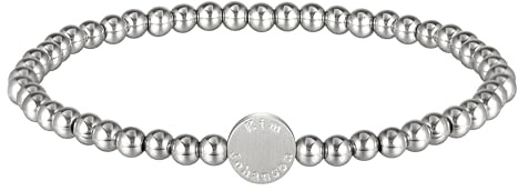 Kim Johanson® Edelstahl Damen Beads Armband in Silber, Gold & Roségold | Perlenarmband mit 4mm Kugeln | Wasserfest | Boho Schmuck | Elastisches Kugelarmband | Multi Layer Armkette