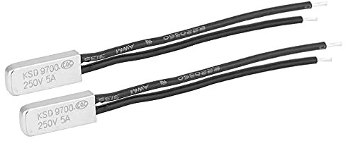 Mavaol Temperaturschalter, 40 ℃ 150 ℃ einstellbar, Überhitzungsschutz, hohe Empfindlichkeit, für Heizsysteme, Motoren, Kühlschränke, Batteriepacks (105℃)