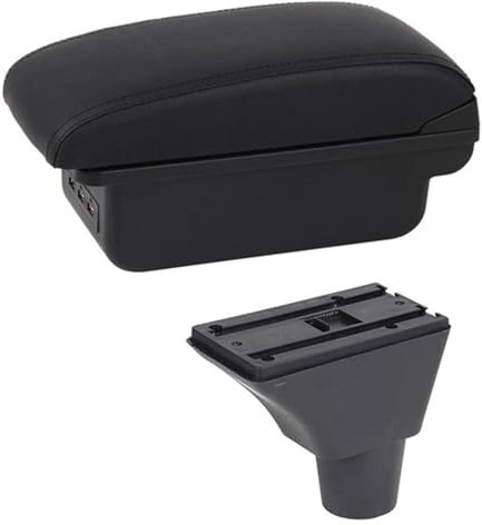 Apoyabrazos Para Coche Para Seat Para Ibiza 6j Para Ibiza 6L Consola Central Compartimento Reposabrazos Coche Decoración Contenido Tienda Central Con Portavasos USB Apoyabrazos(C1 Black Line)