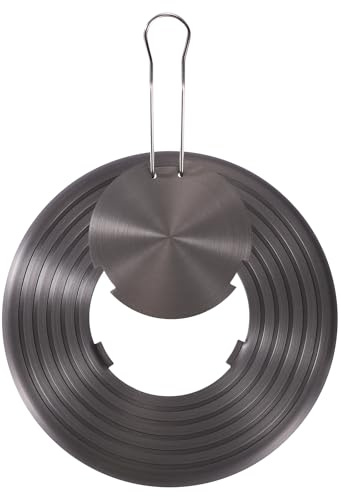 Alloy Heat Conducting Plate, 10.24in Removable Gas Stove Cooker Heat Conducting Plate Cooktop Diffuser Tray with Removable Handle for All Kitchen Needs (Silver)
