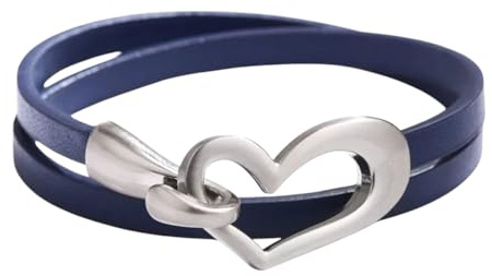 meberg NHQN694249 Wickelarmband Herz vers. Farben PU Leder Armband Damenarmband Lederarmband modern