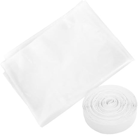 IWOWHERO Survitrage Anti Froid, Film Fenêtre Isolant Thermique en Plastique Blanc, Kit 1 Set avec Sangle de Fixation pour l'hiver