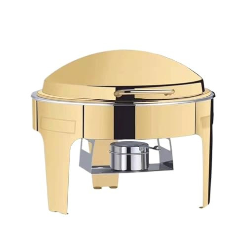 Ayztantine Set Buffet scaldavivande Attrezzatura for Catering for Feste Set for Buffet Scaldavivande Rotondo con Coperchio a Rullo Chafing Dishes(321 Round)
