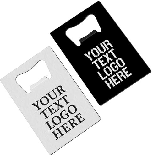 10-100 apribottiglie personalizzate con carta di credito, incisione personalizzata, nome/logo/testo, ottimo per bomboniere, eventi, regali, birreria, bar, feste, ristorante