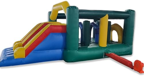 18FT*9FT*7FT Commercial Grade Bounce House 100% PVC Inflatable Obstacle Course Bounce House 4 in1 Large Bounce House with Slide