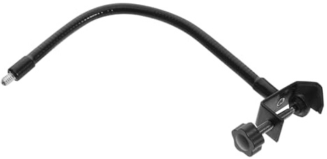 Mikrofonständer mit Schwanenhals, 25cm Arm, 1/4-zoll Adapter | Tischklemme mit Eckhalterung, Schwarz, Metall und Kunststoff, für Meetings und Videoaufnahmen