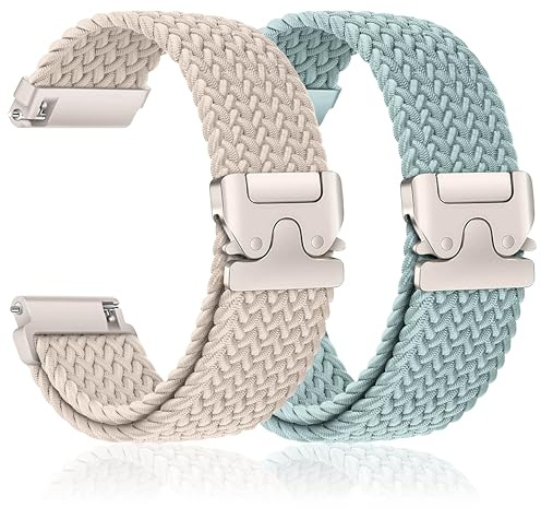 20mm Geflochtenes Armband für Samsung Galaxy Watch 7/6/5/4/FE 40mm 44mm | 6&4 Classic 47mm 43 46mm 42mm/5 Pro 45mm/3 41mm/Active 2 Damen/Herren,Uhrenarmband 20mm Nylon Band für Garmin Vivoactive 5/3