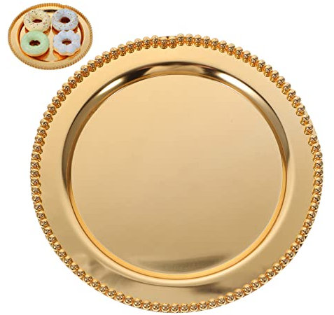 FRCOLOR Assiette De Style Européen Plat à Dessert Assiette à Fruits Métal Plateau De Service Support à Bonbons De Table Décoratif