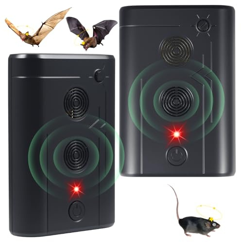 2025 Dispositifs Améliorés de Répulsion Ultrasonique pour Chauves-Souris pour Grenier, Véranda, Maison, Dispositif d’Exclusion de Chauves-Souris Ajustable en Prise pour Usage Intérieur, Inoffensif