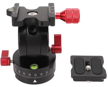 Monopiede Fotografico Testa a Sfera in Alluminio, Panoramico con Rilascio Rapido e Vite 1/4 Pollici - Rotazione 360 Gradi, Blocco, Ideale per Macchina Fotografica