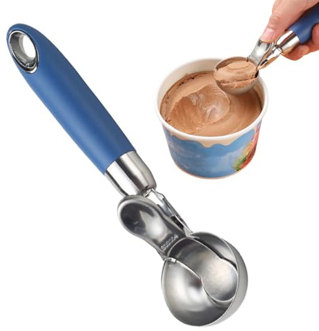 Cuillère à Glace Portionneuse, Cuillère à Boules pour Pastèque, Lavable en Lave-Vaisselle, Scoop à Mécanisme Pop-Top pour le Cantaloup, les Boulettes, la Pâte à