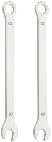sourcing map 2 llaves combinadas superfinas de 8 mm, caja métrica de 12 puntos y llave inglesa de acero inoxidable de extremo abierto, herramienta de llave de doble extremo para reparación de tuberías