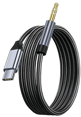 Wvxilyr 1,5 m USB C auf Aux Kabel, USB Typ C auf Klinke Kabel 3,5mm Audio Aux Kabel kompatibel für iPhone 17/16 Pro Max, iPad, Hua-wei P70/P60/P50/P40, Galaxy S24/S23/S22, Car Stereos