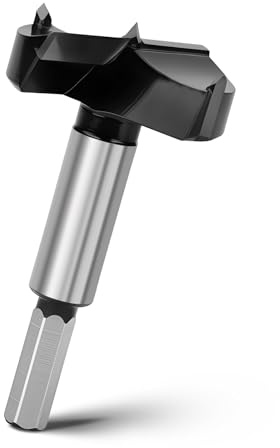 Mèche Forstner 50 mm, foret à bois de 93 mm de long avec tige hexagonale pour trous profonds pour bois, bois dur, bois tendre