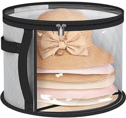 Transparent Hattbox Med Lock Lock, Handtag, Kepsdisplay | Hattaskar För Män För Kvinnor Män Garderob Klädkammare Kläder Sovrum Studentrum Stövelförvaring Skåp Under Sängen Garage
