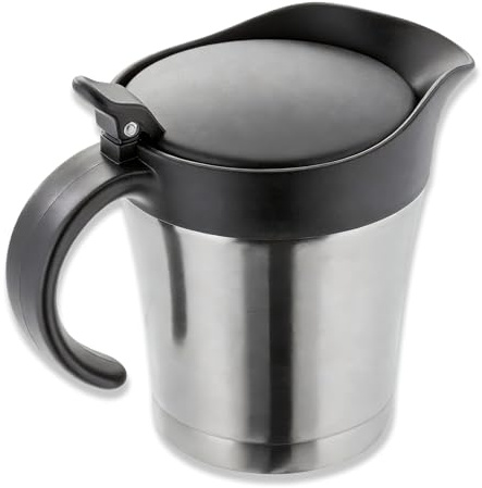 Salsera térmica de acero inoxidable, 750 ml, doble pared, aislante, salsera, salsa, salsa, cuenco con tapa, recipiente para salsas, recipiente para salsas para cenas, restaurantes y fiestas