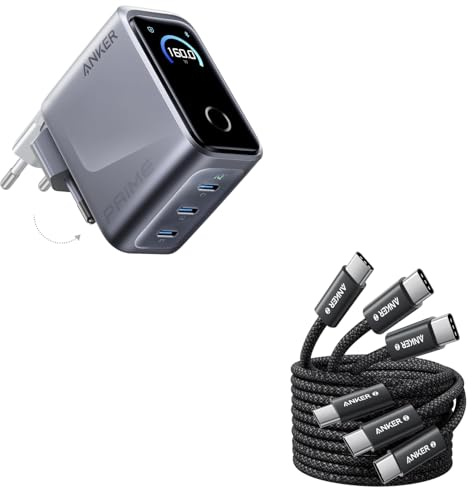 Anker 240W USB C Kabel [3 Stück 1,5m]+Anker 160W USB C Ladegerät