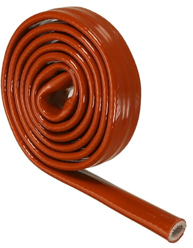 QUARKZMAN Fascia Termoisolante In fibre Di Vetro, 8mm x 1m Guaina Termica Rivestita In Silicone Protezione Termica Per Tubi Automobilistici E Cablaggi Elettrici