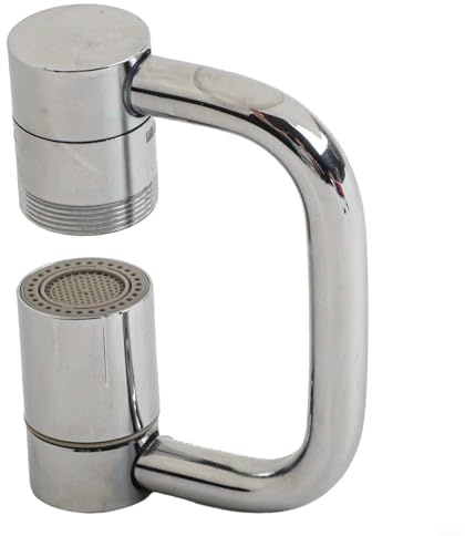 Prolunga per rubinetto in metallo argentato con beccuccio rotante a 1080°, doppia modalità di erogazione dell'acqua, per lavello da cucina, altezza regolabile, attacco a prova di spruzzi (2)