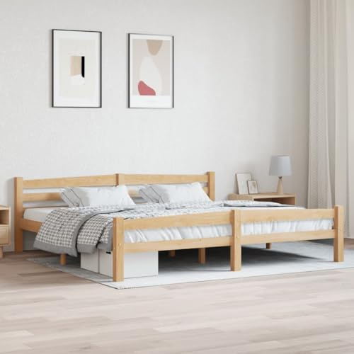 Generisch Massivholzbett Kiefer 200x200 cm,Möbel,Betten Zubehör,Betten Bettgestelle-322067