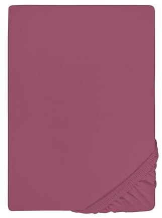 Traumhaft Schlafen - Castell - Markenbettwäsche 0077113 Spannbetttuch Jersey Stretch (Matratzenhöhe max. 22 cm) 1x 180x200 cm - 200x200 cm, brombeer