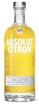 Absolut Citron – Absolut Vodka mit Zitronen Aroma – Absolute Reinheit und einzigartiger Geschmack in ikonischer Apothekerflasche – 1 x 1 l