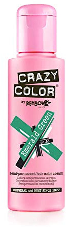 Crazy Color Semi Permanent Hair Colour Dyes by Renbow 100ml Emerald Green 53