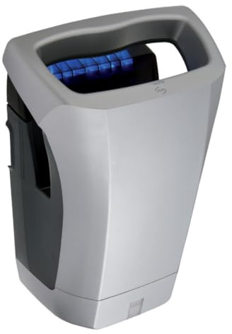 JVD Stell'Air Sèche-Mains électrique Mural à air pulsé Gris - Silencieux - Séchage en 10-15s - Haute Performance 800 W - sans Contact, Automatique avec capteur capacitif - Montage Mural