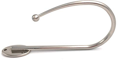 DécoProfi Raffhalter für Vorhänge/Gardinen Edelstahloptik Metall I Hochwertiger Vorhanghalter/Gardinenhalter für die Wand I Dekorativer Schraubhaken für Gardinen I 1 Stück