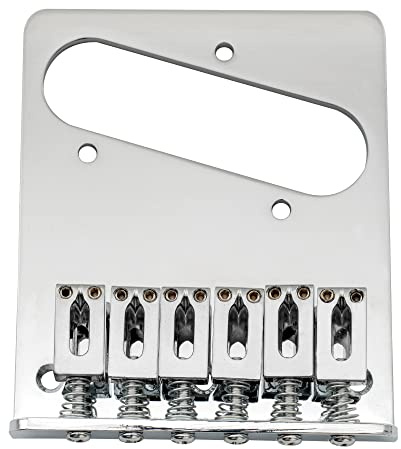 Musiclily Basic 54mm Gitarren TL Steg Bridge 6 Saitenreiter Chrom | fürTele E-Gitarre