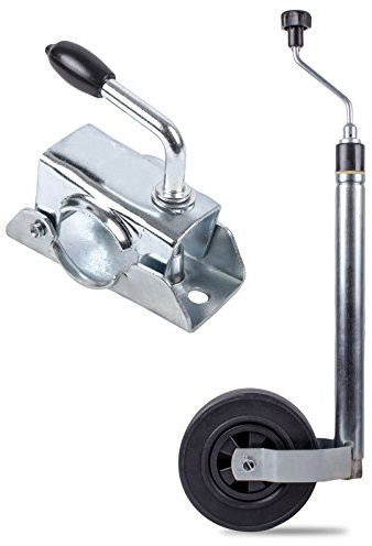 ProPlus Stützrad 48 mm mit Stüzlastwaage 125 Kg inkl 48 mm Klemmschelle für Wohnwagen, Wohnmobil und Anhänger