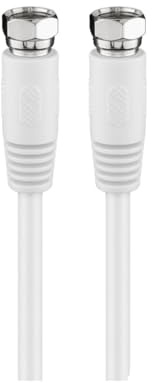 Goobay 50738 Cable de conexión satélite SAT (conector F macho a conector F macho) 2,5m blanco