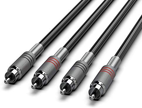 Audibax Silver Cavo 2 RCA a 2 RCA - Cavo Audio Stereo RCA - Lunghezza 1,5 Metri - Connettori OFC Alta Trasmissione Segnale - Rivestimento in PVC - Massimo Isolamento - Diametro 8 mm