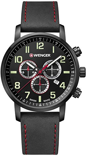Wenger Unisex ErwachseneArmbanduhr Chronograph Quarz Leder 01.1543.104