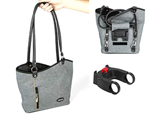Haberland Lenkertasche Rucksack Melanie grau incl. E-Bike Lenkeradapter