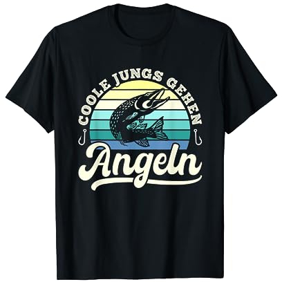 Coole Jungs gehen Angeln lustiges Fische Sportfischer Angler T-Shirt