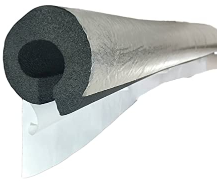 NOWORO Selbstklebend Schaumstoffrohr Aluminiumfolie Isolierschlauch, ID 22/27/34/43/48/60/76/89/110mm, für rohrisolierung im erdreich, gegen Feuchtigkeit Verschleißfestigkeit (Size : 43MMX20MMX95CM)