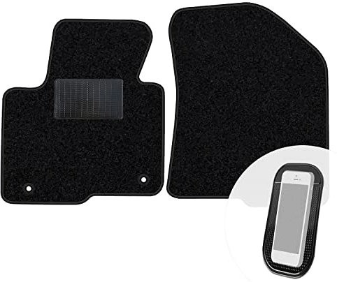 moto-MOLTICO Vorne Fußmatten Auto Velours Autoteppiche Schwarz Automatten Set 2-teilig passend für Kia Carens 2013-2018