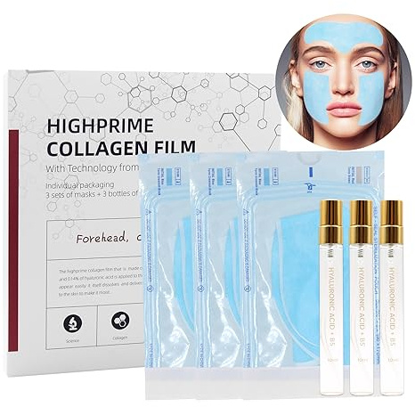 HASAIKA® Collagen löslig film, vattenlöslig kollagenmask, kollagens löslig lyft, smältande kollagen set för jämnar ut fina linjer och rynkor och stramar åt huden
