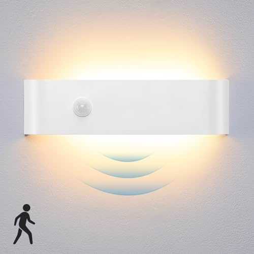 Lightess Applique LED Sensore Movimento 16W 30cm Bianco Caldo