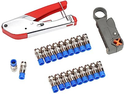 Housoutil Kit De Sertissage De Câbles Coaxiaux Avec 20 Outils De Compression Pour Câbles Rg58/59/62/6/3v2v/4c/5c