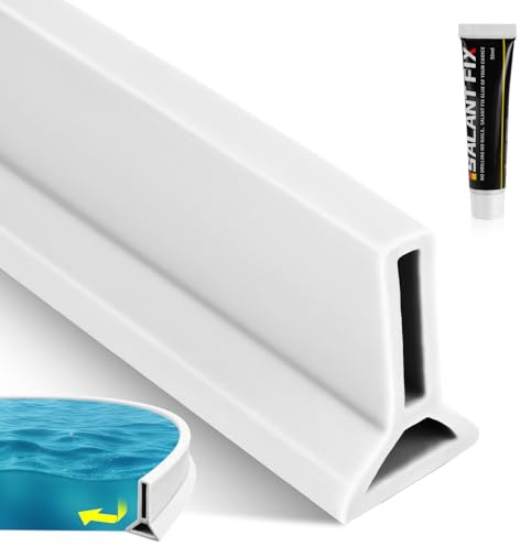 flintronic 1M Shower Threshold Water Barrier, Silicone Shower Splash Guard Strip with 50g Glue, Self-Adhesive Wet Room Floor Barrier, Wet Room Bathroom Floor Seal for Bathroom, Kitchen Sink (5cm High)