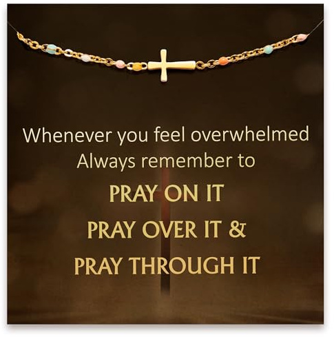 STORYJEWELLERY Christian Gifts for Women, Confirmation Baptism and Religious Gifts, Cross Bracelet for Women, Easter Gift, Encouragement Presents, Christian Jewelry
